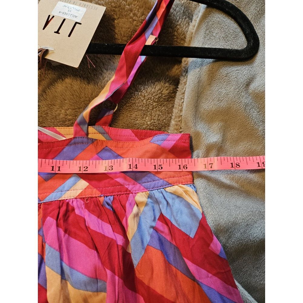 ABEL THE LABEL Women's Colorful Geo Tiered Strappy Tent Sun Dress Sz XS NWT - Picture 4 of 4